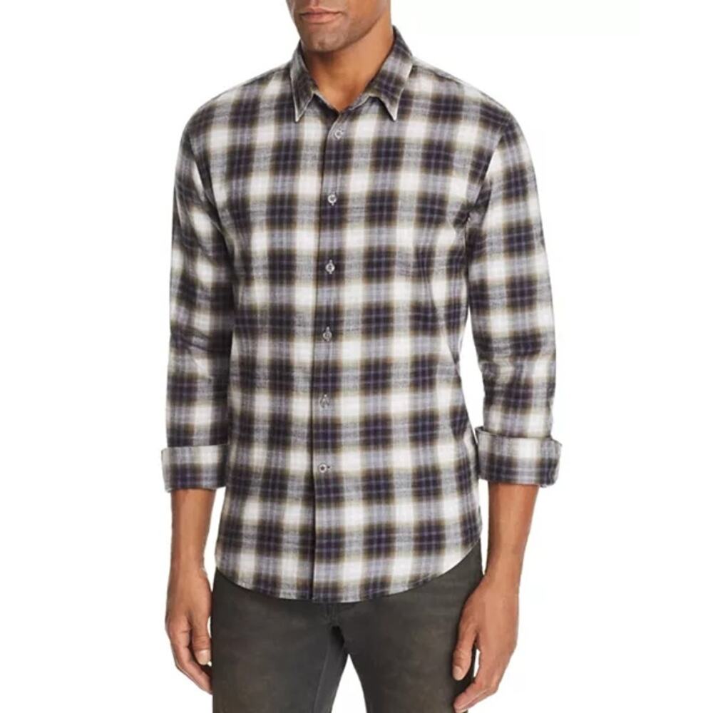 John Varvatos Plaid Regular Fit Button Down Shirt NWT